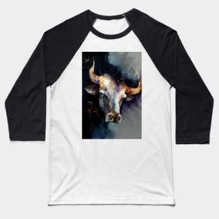 The Bull Head - Semi Abstract Alcohol Ink Resin Art Baseball T-Shirt